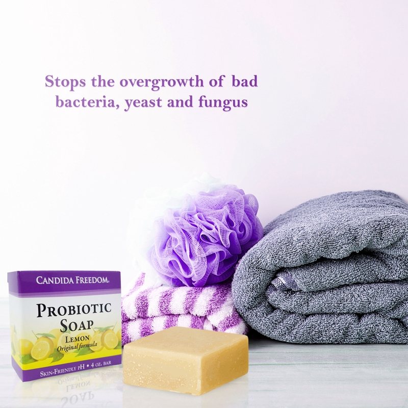 Candida Freedom Probiotic Soap 4 OZ Bar Lemon (Original) Candida